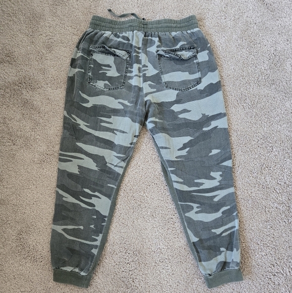Splendid Boardwalk Jogger Camo Print  Linen Blend Olive Green size Large - Picture 12 of 16